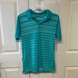 light blue/ green golf shirt or dress shirt